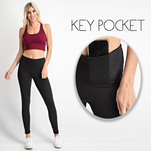 Black Leggings with Key Pocket Rae Mode 1x